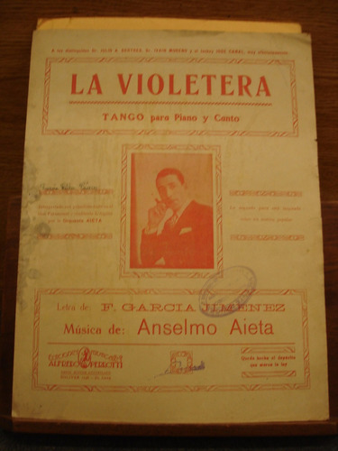 Partitura La Violetera Tango Jimenez Aieta Piano Y Canto