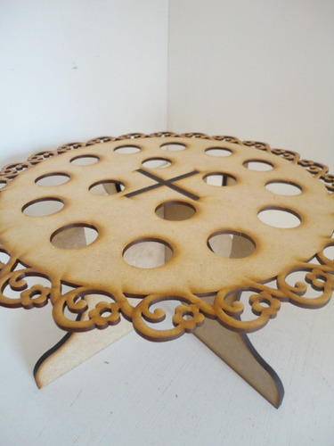 Imagen 3 de 6 de Porta Conos Calado B Base Para Cupcakes Centro De Mesa Mdf