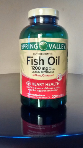 Omega 3 Fish Oil 1200 Mg Spring Valley - 200 Caps Softgel