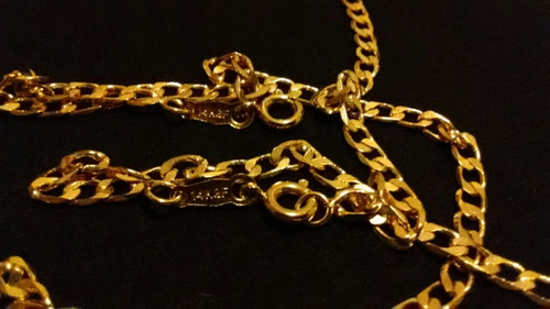 Juego Cadena Pulsera Hombre En Oro 14kgp
