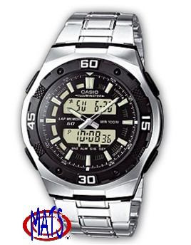Reloj Casio Aq164 Metal Luz Alarma 60vueltas Cronometro