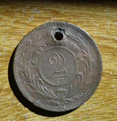 Moneda De Uruguay 2 Centesimos 1869 H