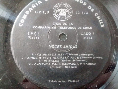 Vinilo Single De Voces Amigas - Cia De Telefonos De ( F55