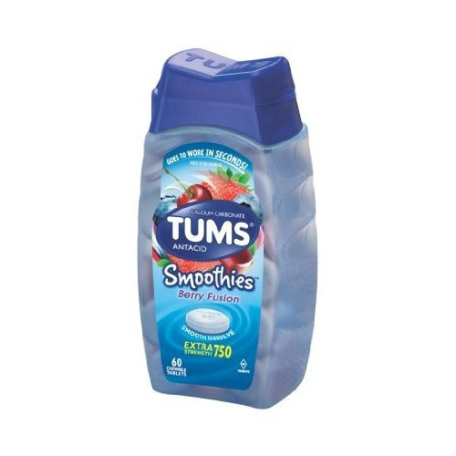 Tums Smoothies Antiácido Tabletas Masticables Berry Fusión -