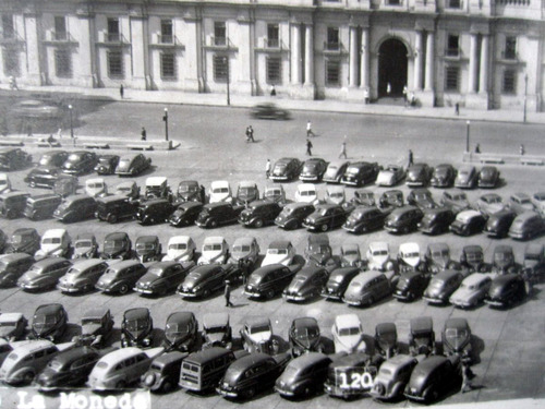 Antigua Postal La Moneda Estacionamiento Autos Año 1942 Ap 