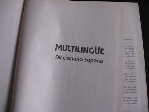 Mercurio Peruano: Libro Diccionario Multilingue Sopena L69