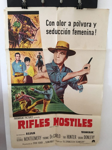 Afiche De Cine Original - Rifles Hostiles