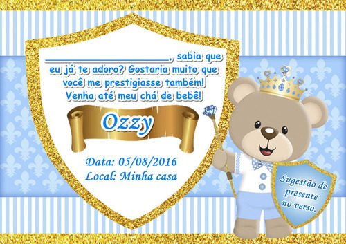 100 Convites Personalizados Chá De Bebê Com Envelopes E Selo