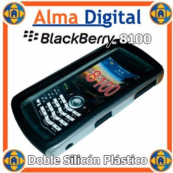 2x Forro Doble Plastico Silicon Blackberry Pearl 8100 Estuch