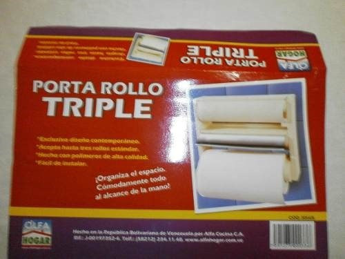   Porta Rollos Triple Marca Alfa Hogar Articulo De Cocina