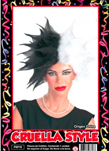 Peluca Cruella Style - Fiesta & Eventos En La Golosineria