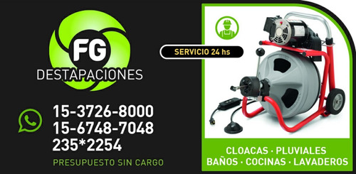 Imagen 2 de 6 de Destapaciones Cañerias,cocinas,baños,cloacas C/maquina