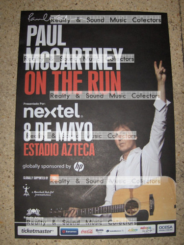 Paul Mc Cartney Poster Azteca 2012 Original De Coleccion