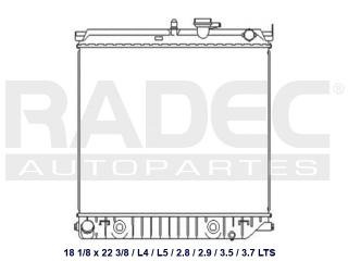 Radiador Chevrolet Colorado 2004-2005 L4/l5 3.5/ 3.7lts Aut