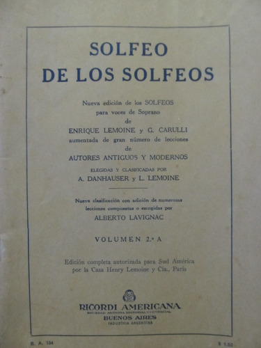 Solfeo De Los Solfeos Vol. 2 A Ricordi