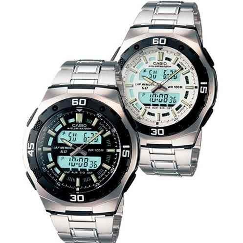 Reloj Casio Aq164 Metal Luz Alarma 60vueltas Cronometro