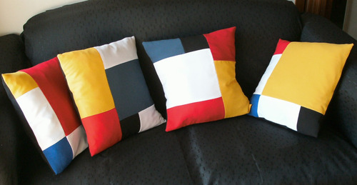 Almohadones 40x40 Arte Decoración Estilo Mondrian De Stijl