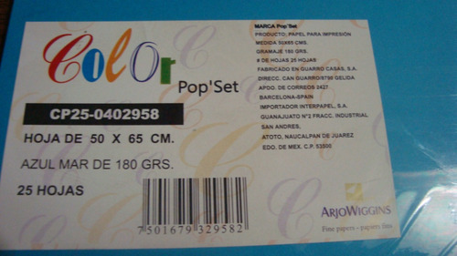 Imagen 7 de 8 de Cartulina Iris 180gr Pliego 50x65 Tarjetas Manualidades 50pz