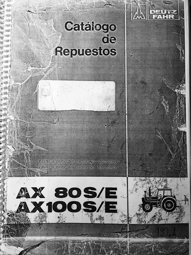 comprar Manual De Repuestos Tractor Deutz Ax100se 5cil Ax80se