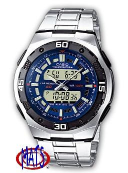 Reloj Casio Aq164 Metal Luz Alarma 60vueltas Cronometro