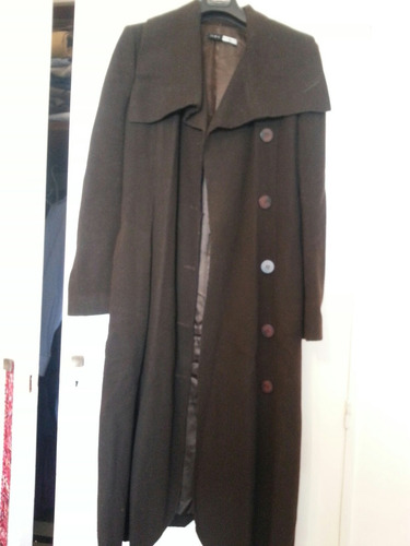 Tapado De Lana Marron Largo T 40 De Ines G