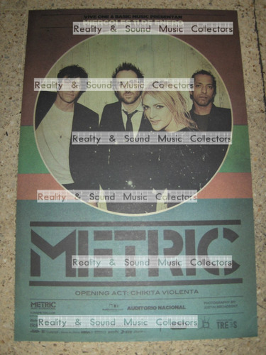 Metric Poster Auditorio 2012 Original De Coleccion