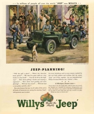 Jeep Willys Año 1945 - Autos Y Camionetas - Lámina 45x30 Cm.