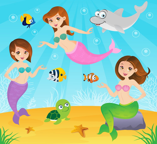 Kit Imprimible Sirenas Del Mar Imagenes Clipart Cod 9