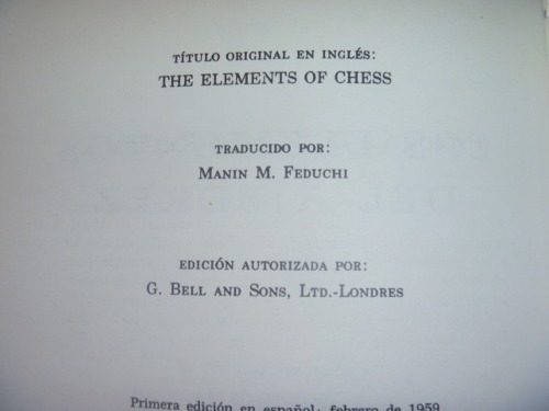 J. Du Mont, Los Elementos Del Ajedrez, Editorial Continental
