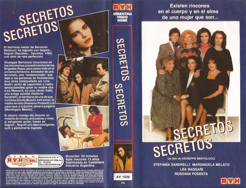 Secretos Secretos Vhs Giuseppe Bertolucci Stefania Sandrelli