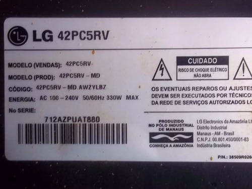Placa Z-sus X-main Tv LG 42pc5rv Ebr37866502 Eax37799802