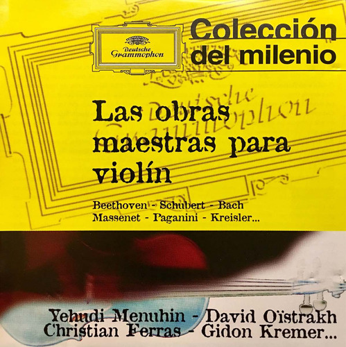 Cd Las Obras Maestras Violin Beethoven Bach Schubert Paganin