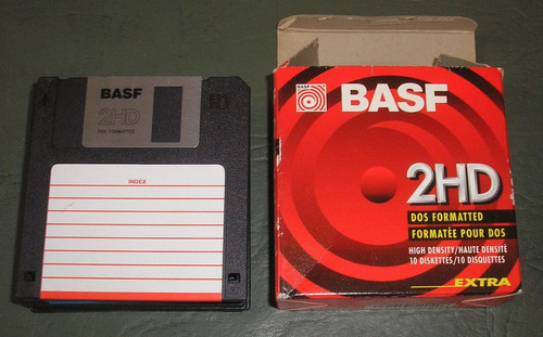 1 Caja De 10 Diskettes 3.5 Basf  2hd Made In Germany