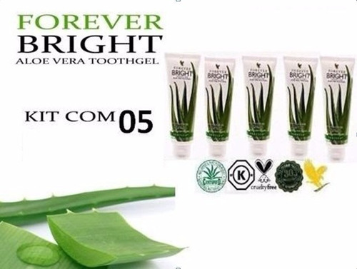 Kit Com 5 Gel Dental Forever Bright Toothgel - Sem Flúor!