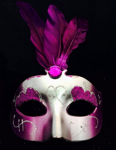 Imagen 5 de 8 de Antifaz Pluma Led Luminoso! Fiesta Cotillon Carioca Combo