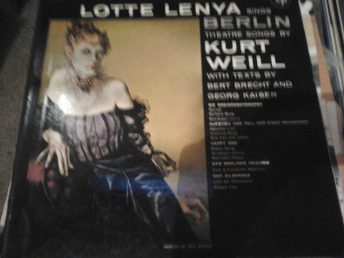 Disco Acetato De Lotte Lenya Sings Berlin Thatre Songs By Ku