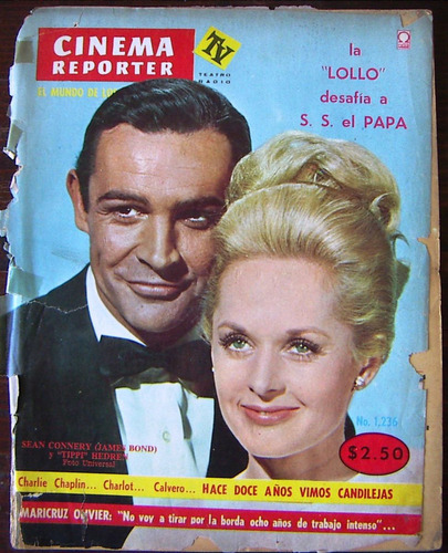 Revista Cinema Reporter,sean Connery,tippi Hedren En Portada