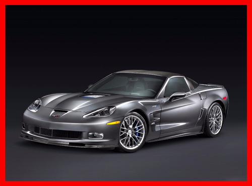 Chevrolet Corvette Zr1 2009 Cuadro Enmarcado 45 X 30cm