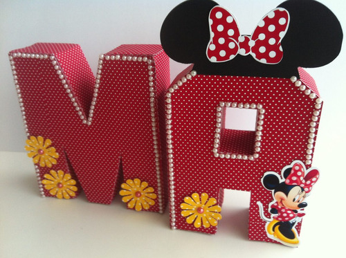 5 Letras 3d Minnie - Festa Infantil Decoração Mesa