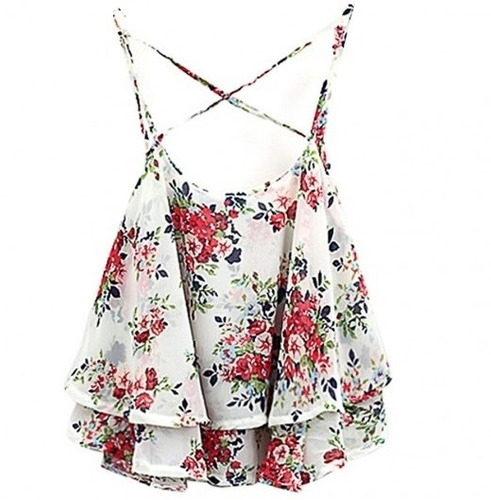 Blusa Gasa Floral Talla M Nueva Importada En Stock Colores