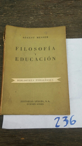 Filosofia Y Educacion - August Messer