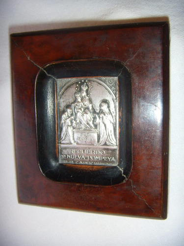 Cuadro Virgen Del Rosario Nueva Pompeya - 10 X 9 - Antiguo