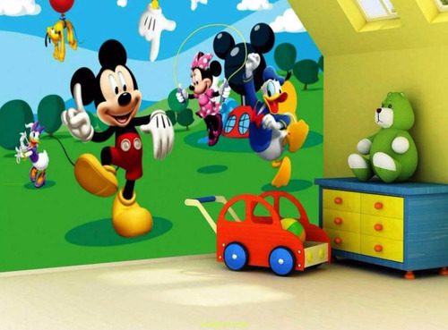 Papel De Parede Auto Colante Pvc - Mickey Mouse Disney - 5m²