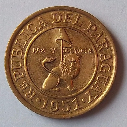 Paraguay 50 Céntimos 1951 Excelente Km 24