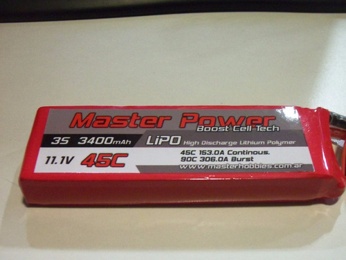 Bateria Lipo 11.1v 3400mah 25c - Masterpower