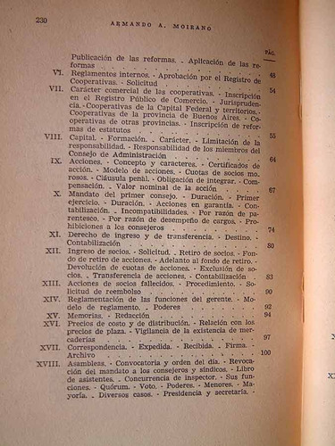 Organizacion De Las Sociedades Cooperativas, A. Moirano