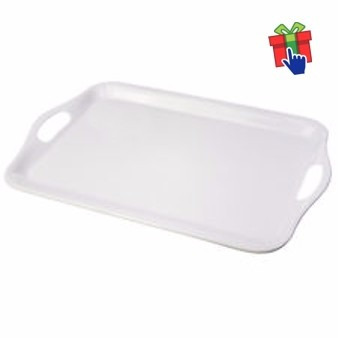 Imagen 2 de 5 de Set X 6 Bandeja De Melamina Blanca 46 X 32 Cm Fast Food