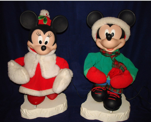 Mickey Y Minnie Con Movimiento Original Disney Navidad #800