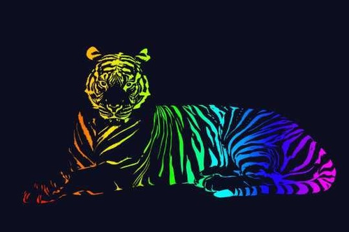 Tigre - Imagen Abstracta - Lámina 45x30 Cm