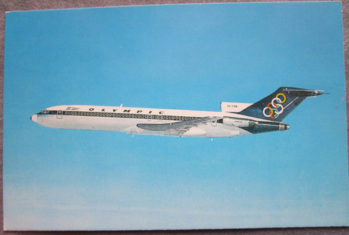 Postal De Avion Aereolinea Olympic Grecia B727 200